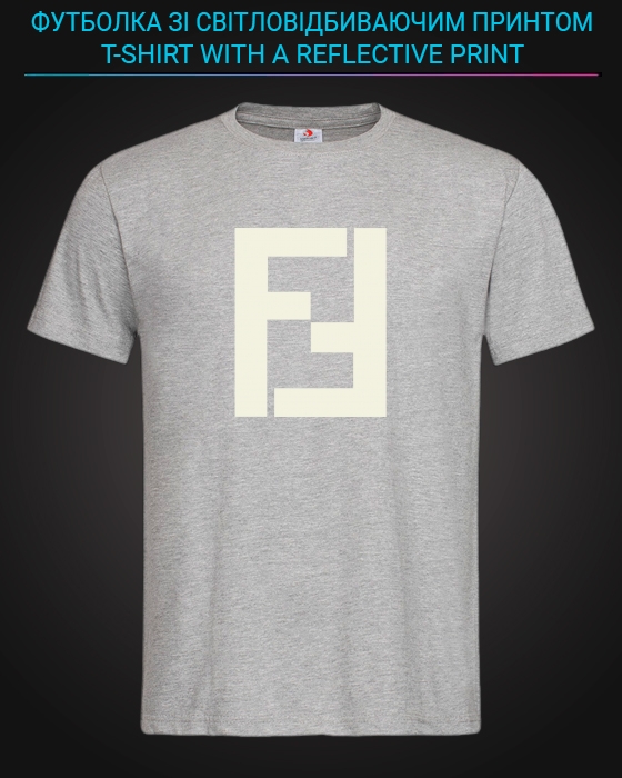 tshirt with Reflective Print Fendi Sign - XS grey