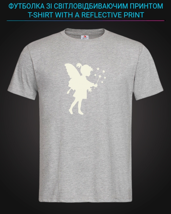 tshirt with Reflective Print Little Fairy - XS grey