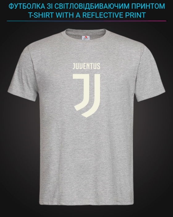 tshirt with Reflective Print Juventus Logo - XS grey