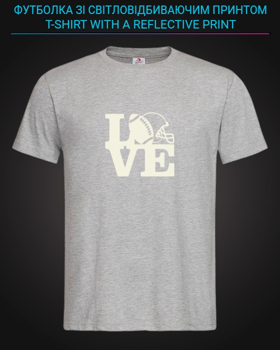 tshirt with Reflective Print American football - XS grey