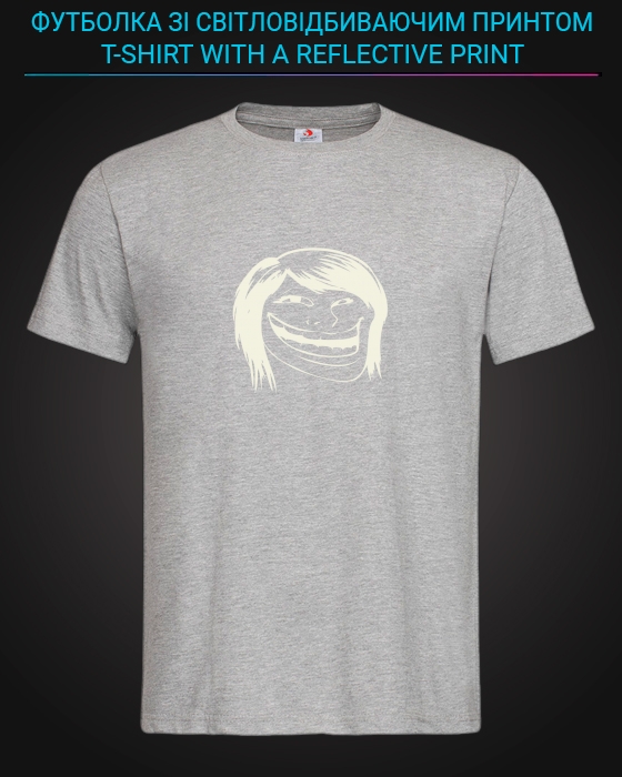 tshirt with Reflective Print Troll Girl - XS grey