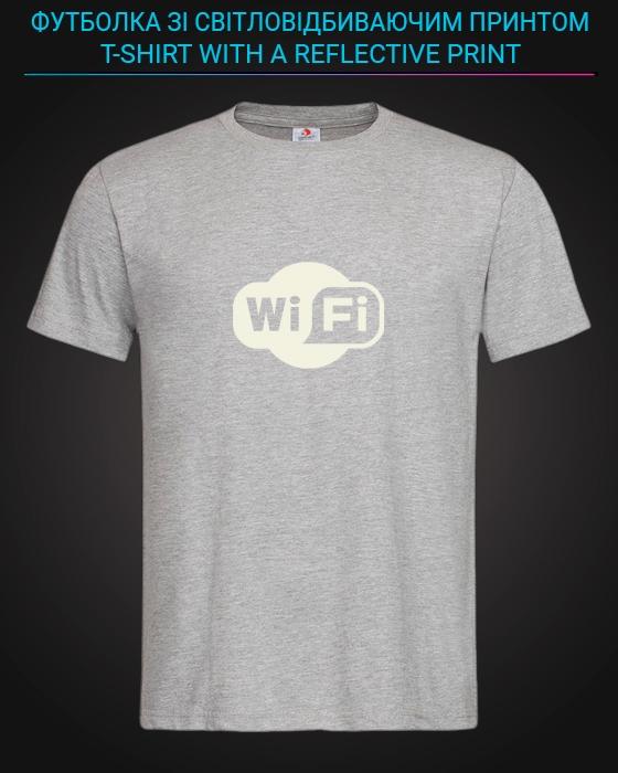 tshirt with Reflective Print Wifi - XS grey