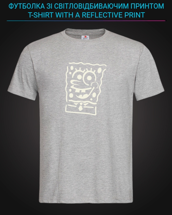 tshirt with Reflective Print Sponge Bob - XS grey