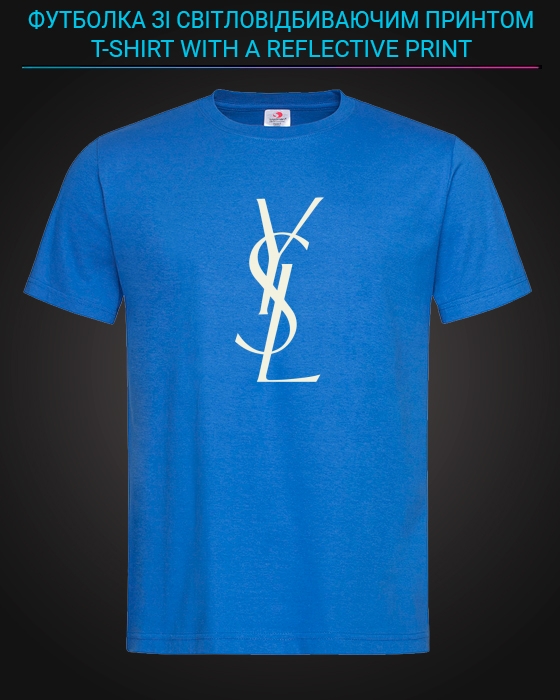 tshirt with Reflective Print YSL - XS Lightblue