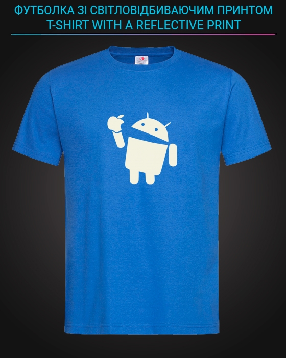 tshirt with Reflective Print Android - XS Lightblue