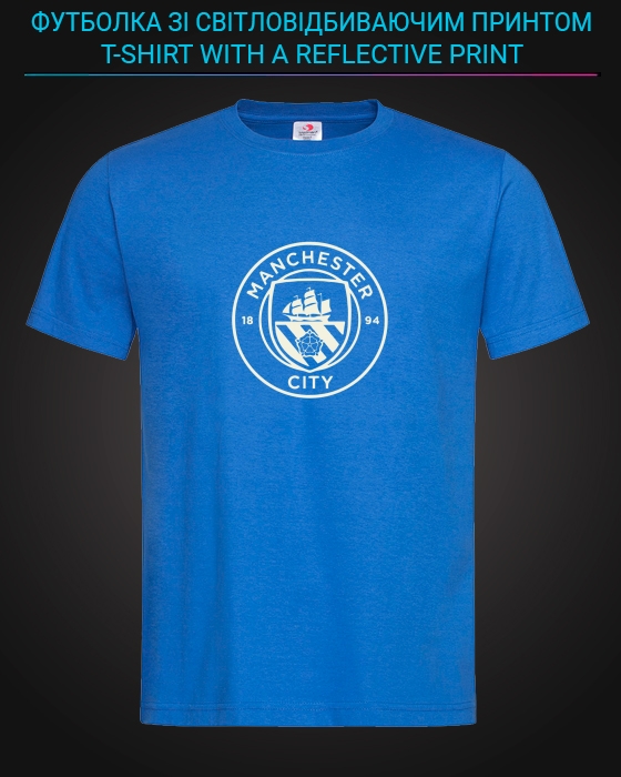 tshirt with Reflective Print Manchester City - XS Lightblue