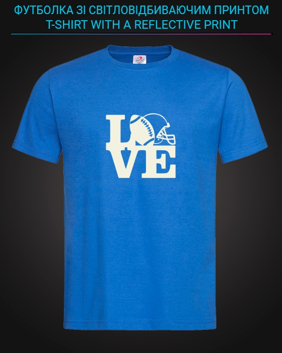 tshirt with Reflective Print American football - XS Lightblue