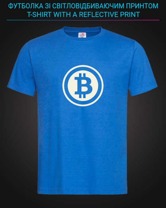 tshirt with Reflective Print Bitcoin - XS Lightblue
