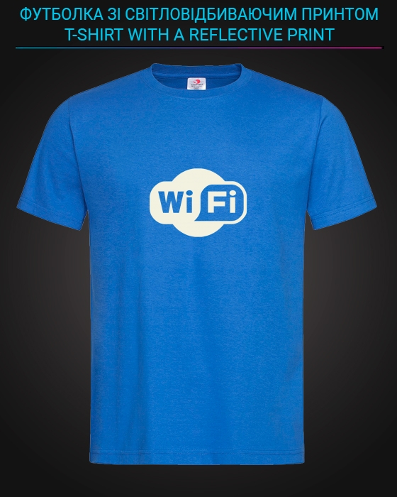 tshirt with Reflective Print Wifi - XS Lightblue