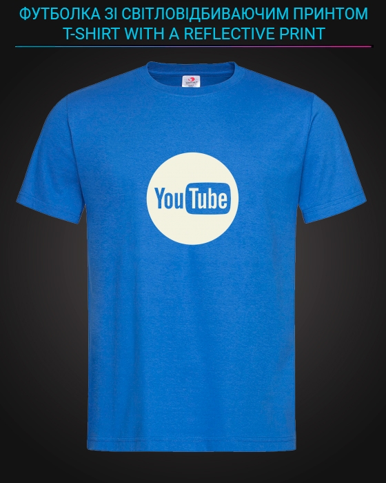tshirt with Reflective Print Youtube Logo - XS Lightblue