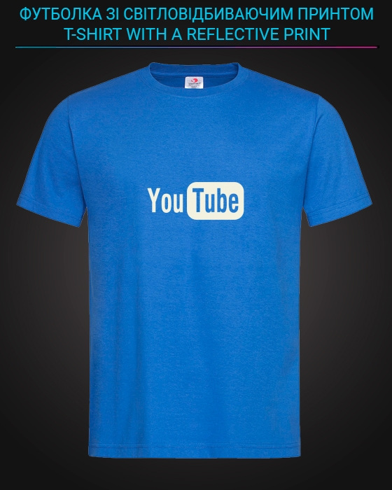 tshirt with Reflective Print Youtube - XS Lightblue
