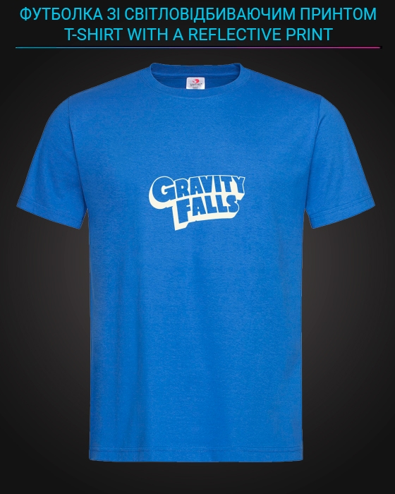 tshirt with Reflective Print Gravity Falls - XS Lightblue