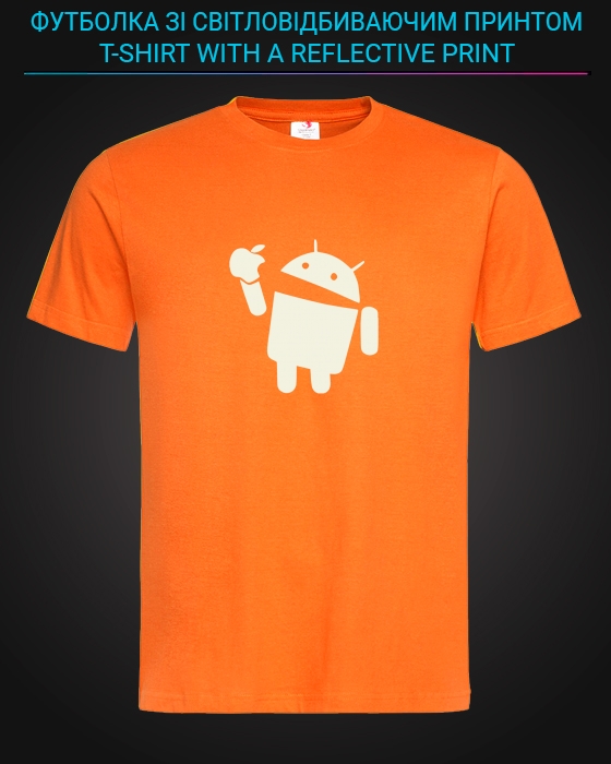 tshirt with Reflective Print Android - XS orange