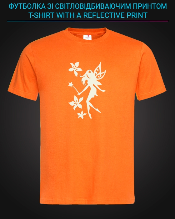 tshirt with Reflective Print Fairy - XS orange