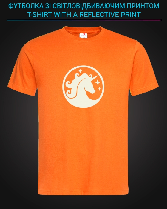 tshirt with Reflective Print Unicorn - XS orange