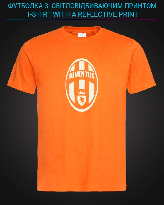 tshirt with Reflective Print Juventus - XS orange