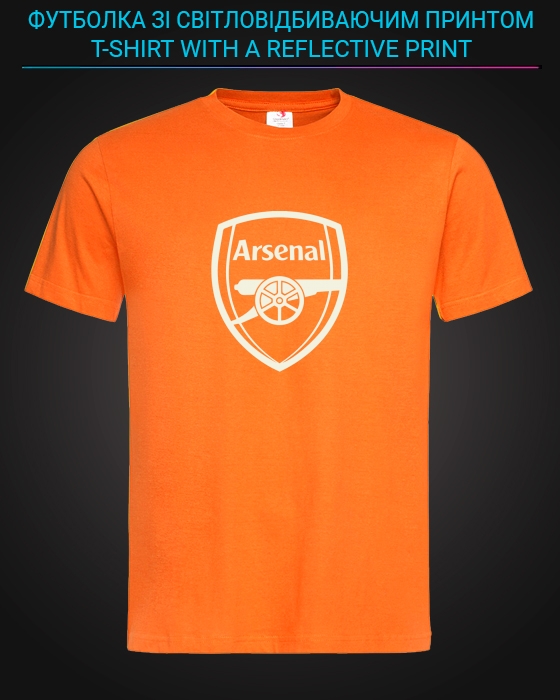Футболка со светоотражающим принтом Арсенал - XS оранжевая