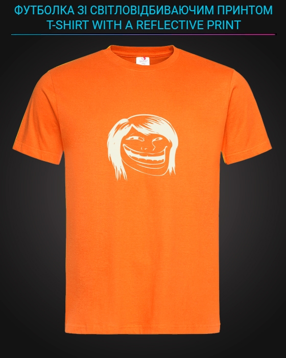 tshirt with Reflective Print Troll Girl - XS orange