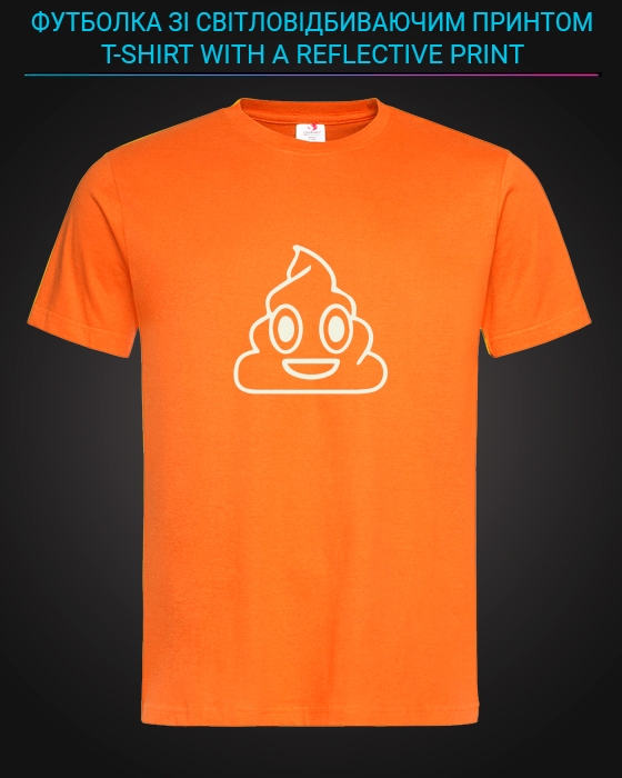 tshirt with Reflective Print Pooo - XS orange