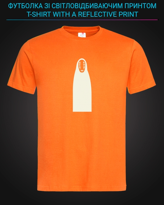 Футболка со светоотражающим принтом Унесенные призраками - XS оранжевая