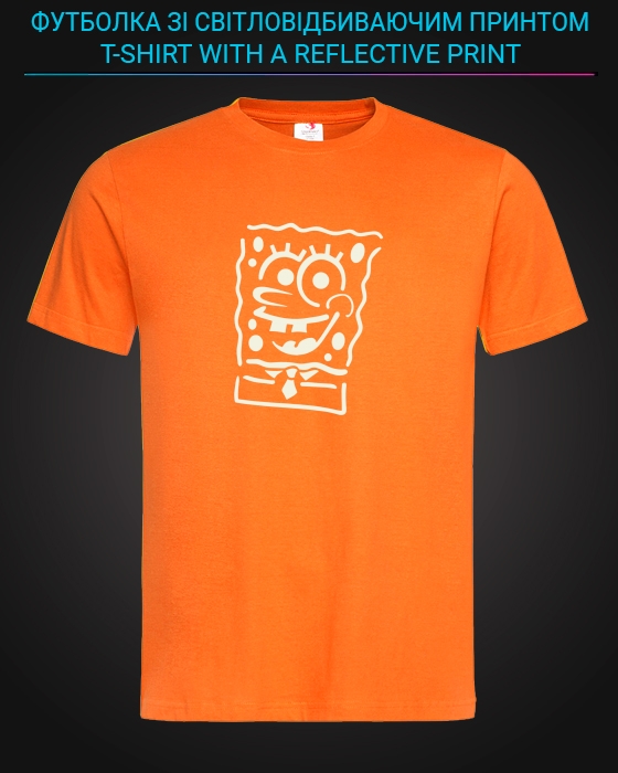 tshirt with Reflective Print Sponge Bob - XS orange