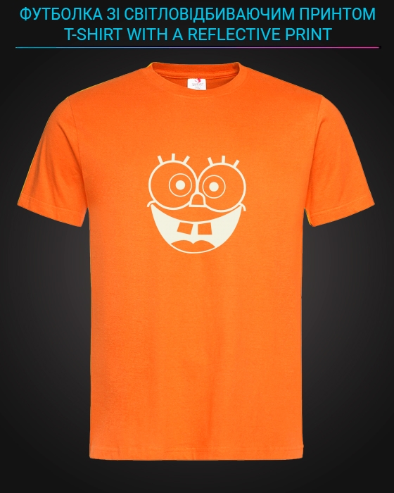 tshirt with Reflective Print Sponge Bob Face - XS orange