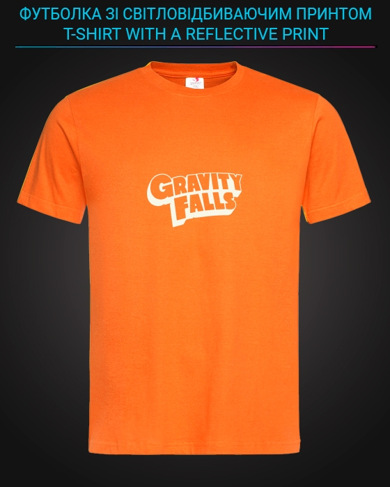 tshirt with Reflective Print Gravity Falls - XS orange