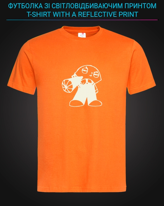 Футболка со светоотражающим принтом Стьюи Гриффин - XS оранжевая