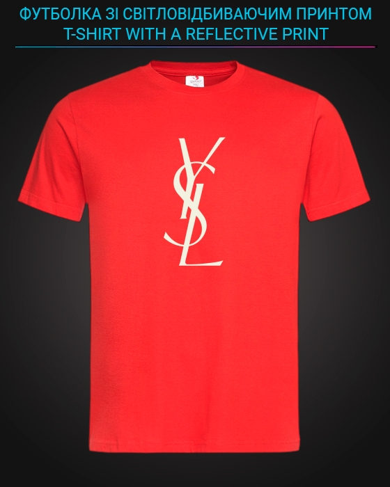tshirt with Reflective Print YSL - XS red