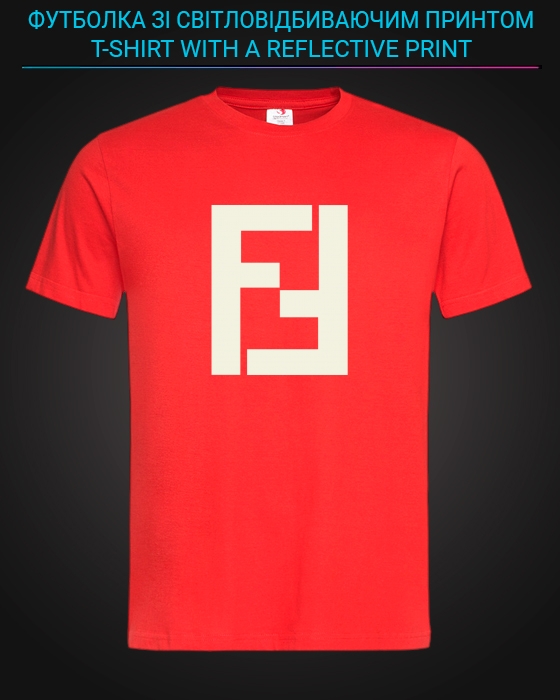 tshirt with Reflective Print Fendi Sign - XS red