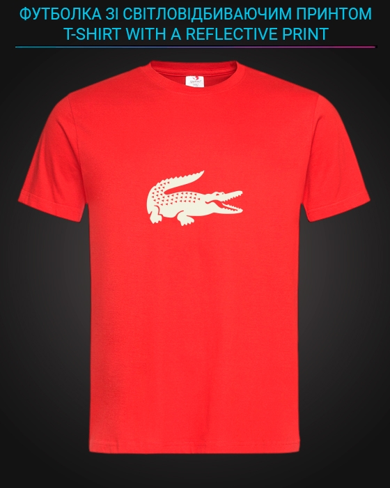tshirt with Reflective Print Lacoste Crocodile - XS red