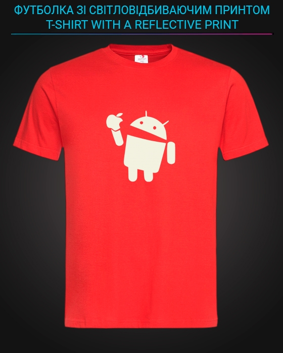 tshirt with Reflective Print Android - XS red