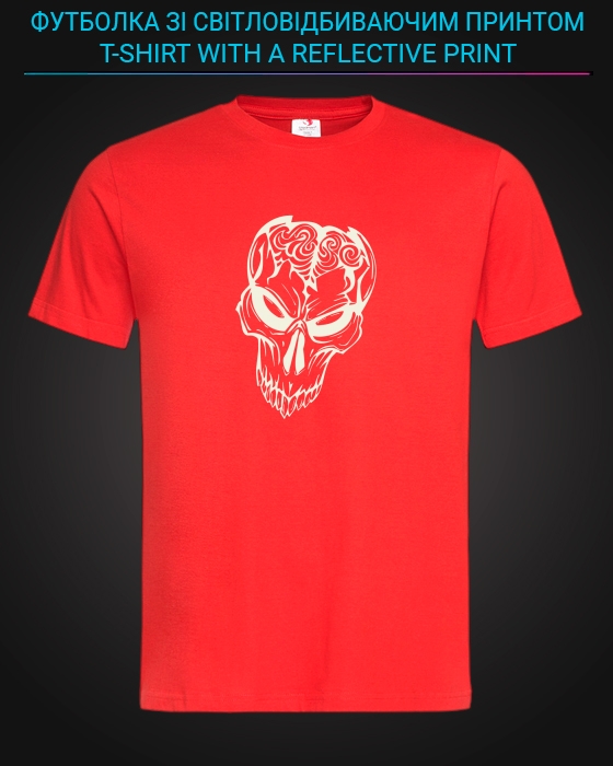 tshirt with Reflective Print Zombie - XS red