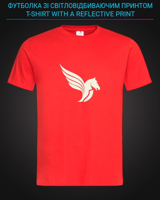 tshirt with Reflective Print Pegas Wings - XS red