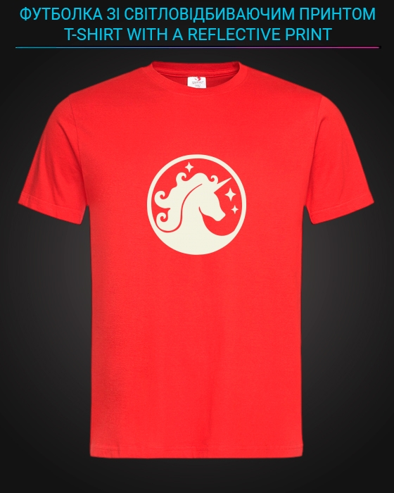 tshirt with Reflective Print Unicorn - XS red