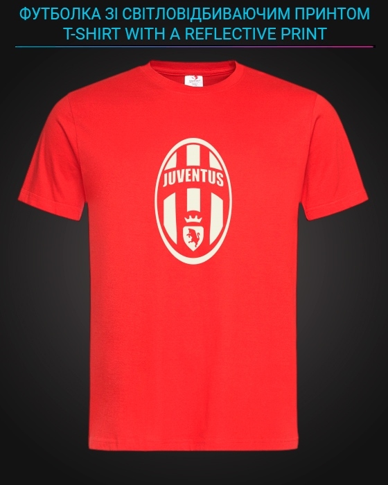 tshirt with Reflective Print Juventus - XS red