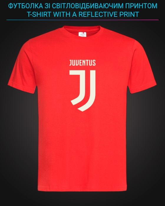 tshirt with Reflective Print Juventus Logo - XS red