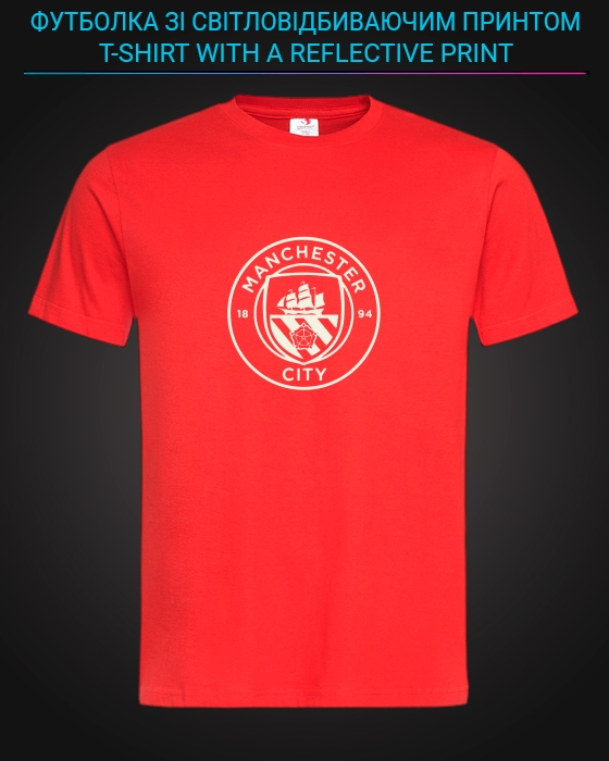 tshirt with Reflective Print Manchester City - XS red