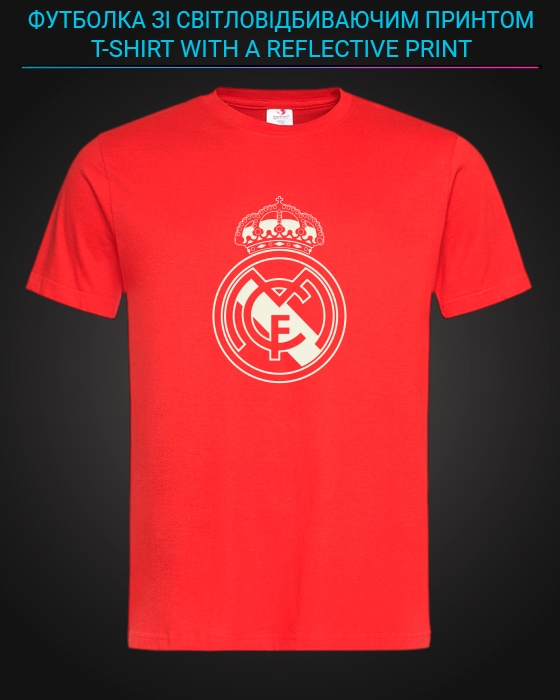 Футболка со светоотражающим принтом Реал Мадрид - XS красная