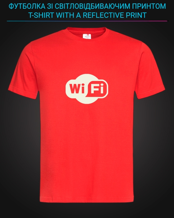 tshirt with Reflective Print Wifi - XS red