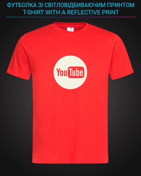 tshirt with Reflective Print Youtube Logo - XS red