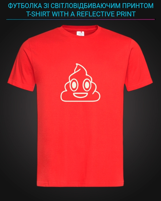tshirt with Reflective Print Pooo - XS red