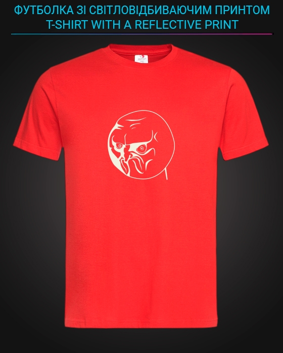 tshirt with Reflective Print Angry Face - XS red
