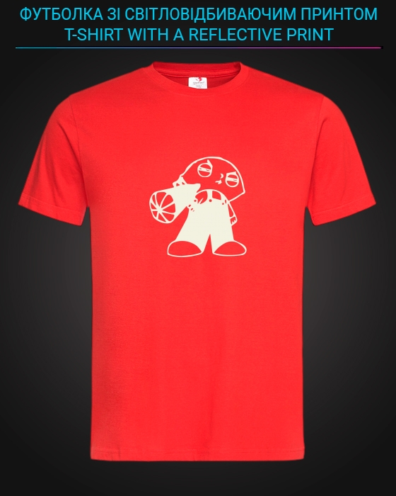 tshirt with Reflective Print Stewie Griffin - XS red