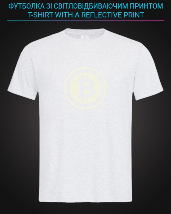 tshirt with Reflective Print Bitcoin - XS white