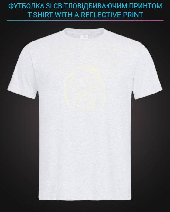 tshirt with Reflective Print Meme Face - XS white