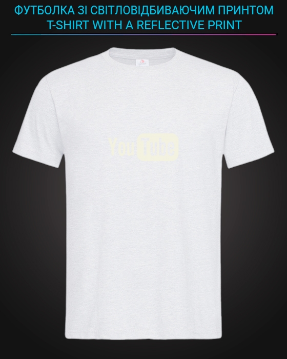 tshirt with Reflective Print Youtube - XS white