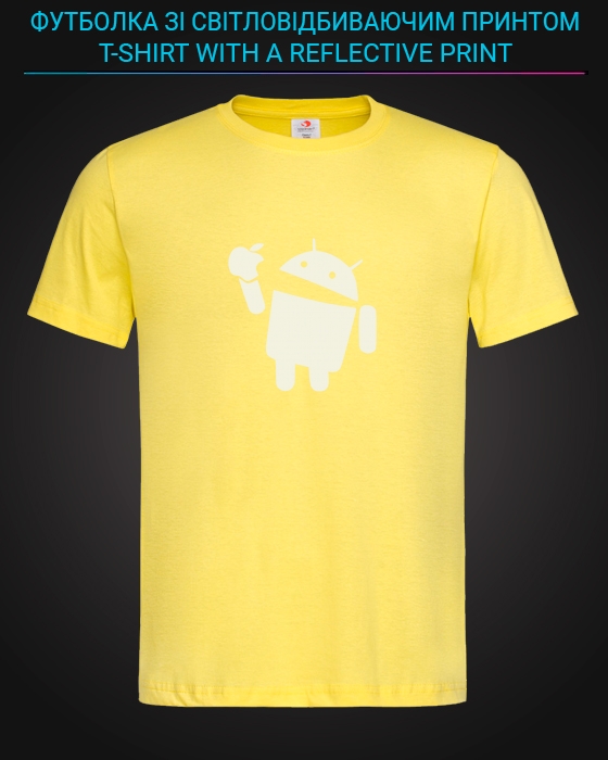 tshirt with Reflective Print Android - XS yellow