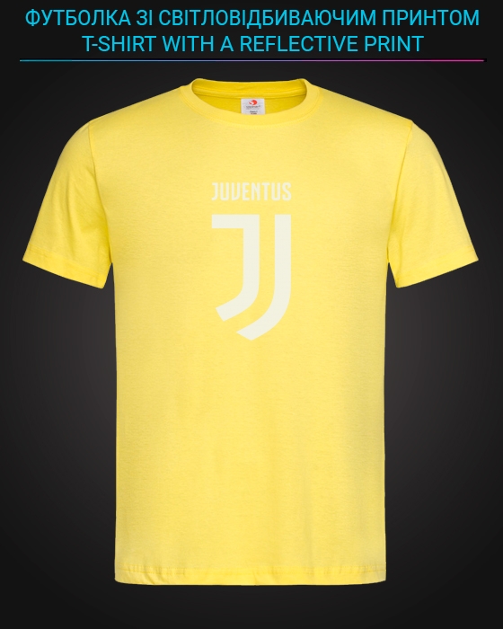 tshirt with Reflective Print Juventus Logo - XS yellow