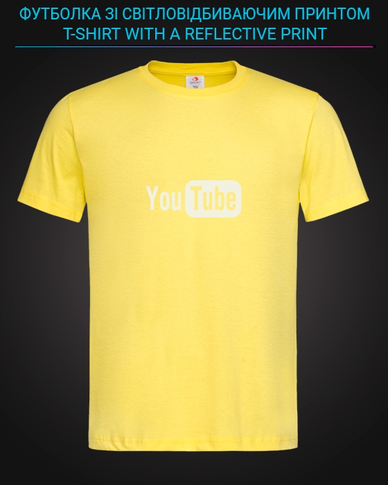 tshirt with Reflective Print Youtube - XS yellow
